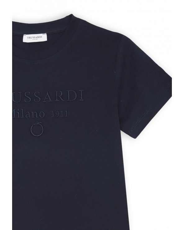 Maglia blu Trussardi Milano 1911 in cotone per bambino regular fit