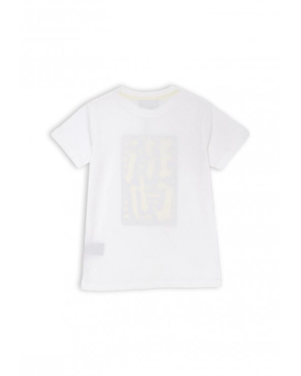 Completo estivo bianco fluo Richmond bambino in cotone con pantaloncino nero