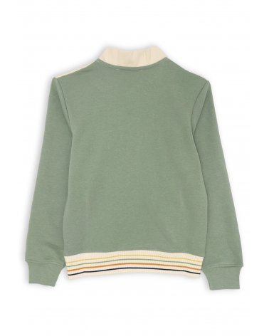 Felpa Trussardi bambino avorio maniche verdi zip multicolor SS2025