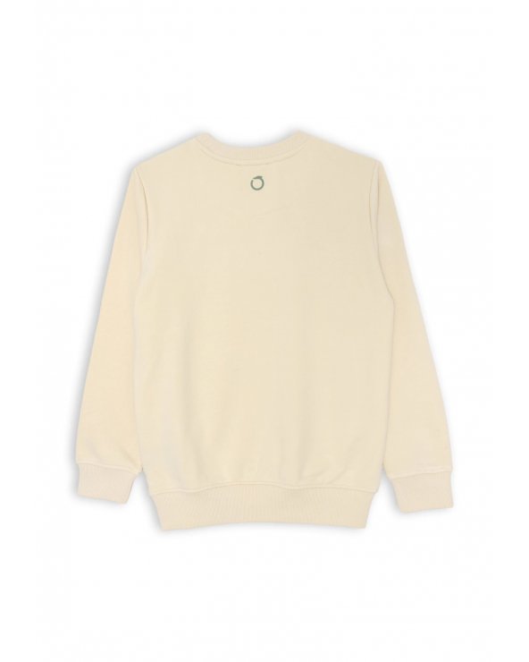 Felpa beige Trussardi bambino con logo Milano 1911 stampato fronte