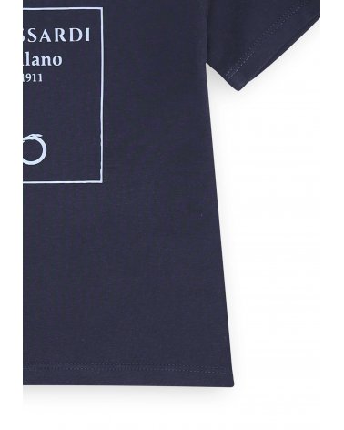 Maglietta blu Trussardi Milano 1911 neonato cotone regular fit estate 2025