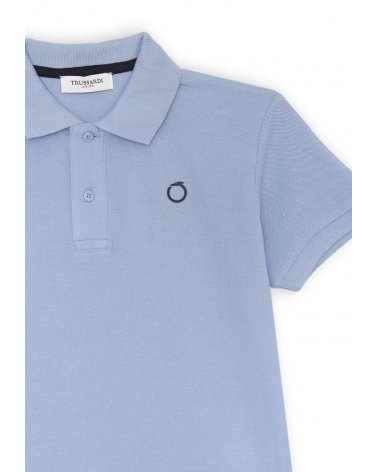 Polo azzurra Trussardi bambino in cotone regular fit mezza manica primavera
