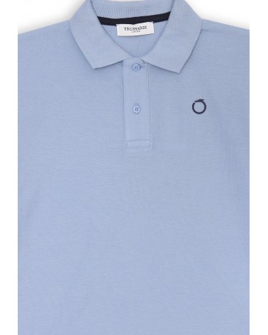 Polo azzurra Trussardi bambino in cotone regular fit mezza manica primavera