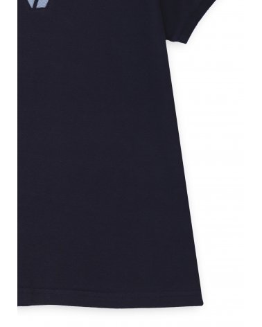 Polo Trussardi blu bambino con colletto celeste in jersey 100% cotone