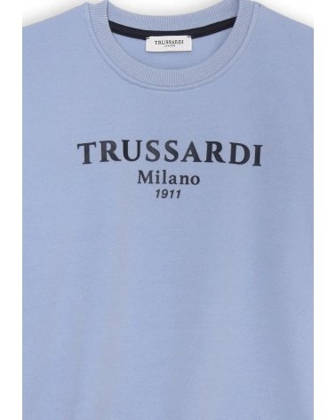 Felpa azzurra Trussardi Milano 1911 per bambino in cotone leggero