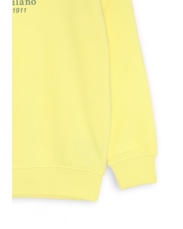 Felpa gialla Trussardi Milano 1911 per bambino in cotone leggero