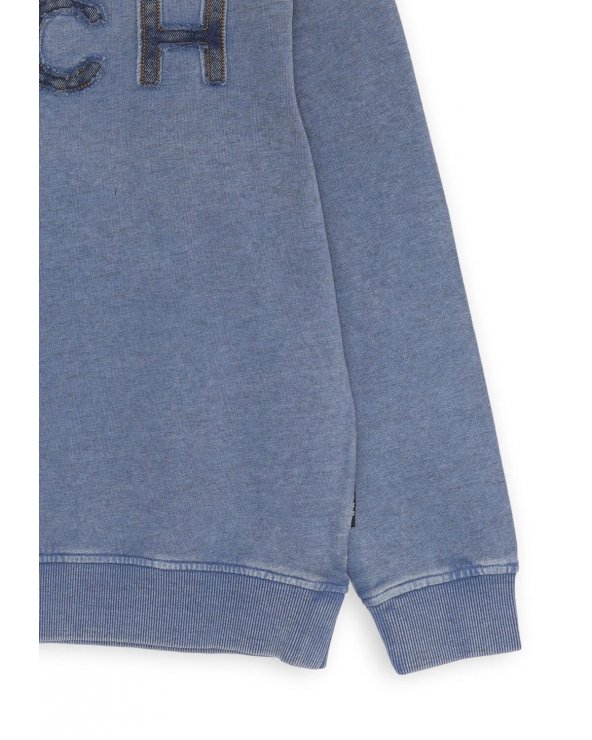 Felpa blu John Richmond bambino con logo RICH ricamato a rilievo