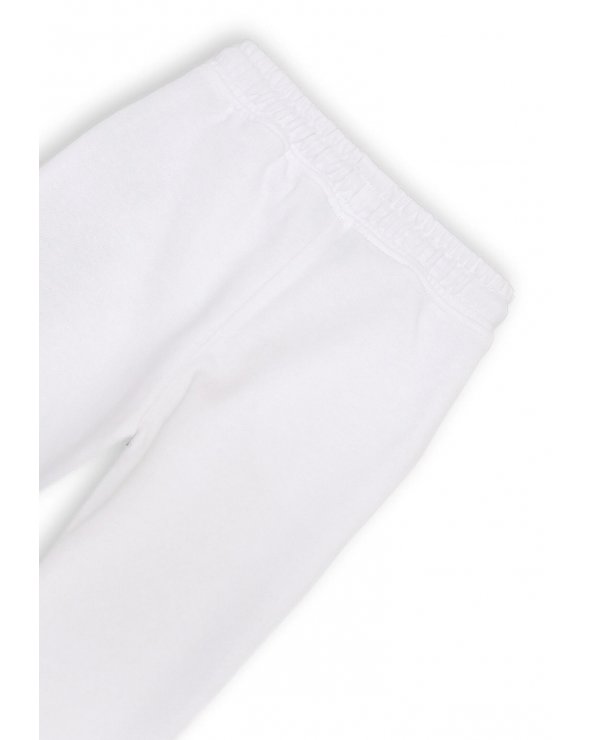 Pantalone felpato bianco Richmond bambina con laccetto lilla estate 2025