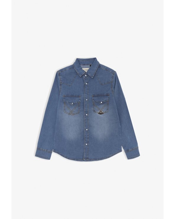 Camicia denim Roy Rogers bambino maniche lunghe regular fit blu