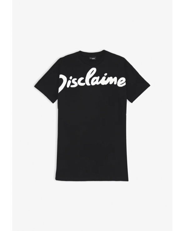 Disclaimer abito nero bambina in jersey cotone estivo junior girl 2025