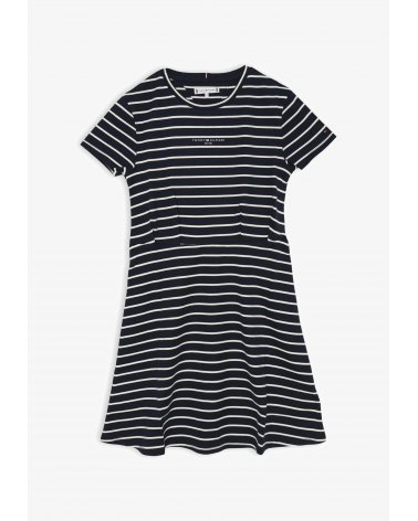 Vestito Tommy Hilfiger righe blu e bianche bambina cotone 2-16 anni