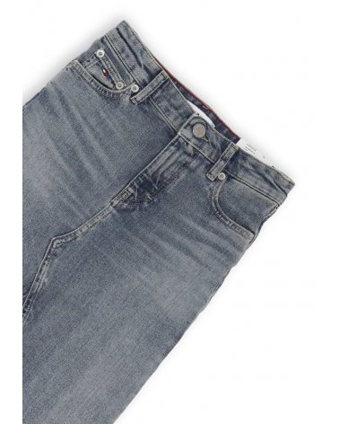 Gonna jeans bambina Tommy Hilfiger slim fit blu al ginocchio con tasche