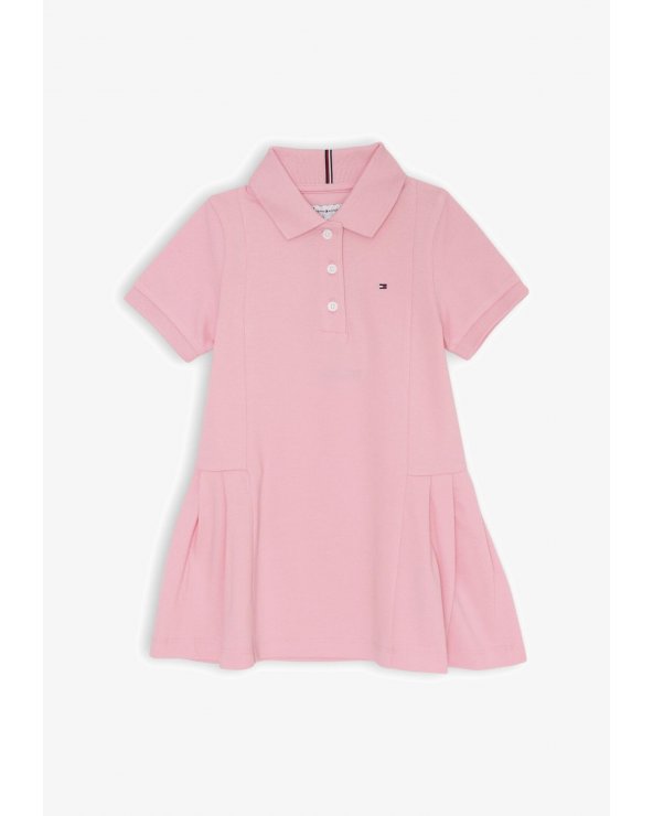 Abito polo rosa bambina Tommy Hilfiger in cotone leggero estivo