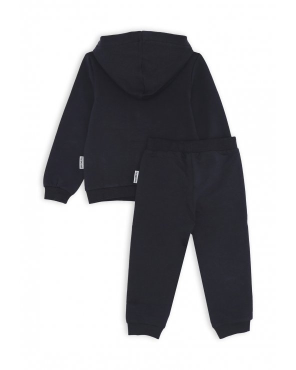 Bikkembergs completo tuta bambino blu felpa con cappuccio e pantaloni cotone