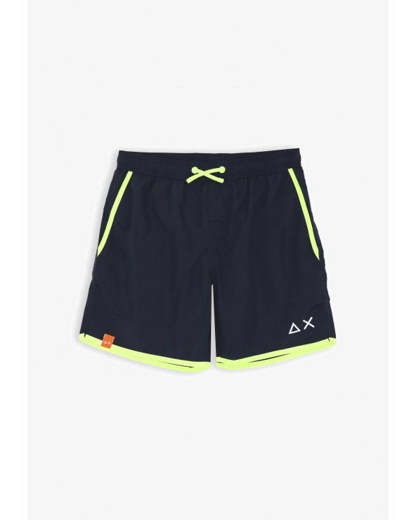 Sun68 costume blu con dettagli lime fluo e logo laterale AX