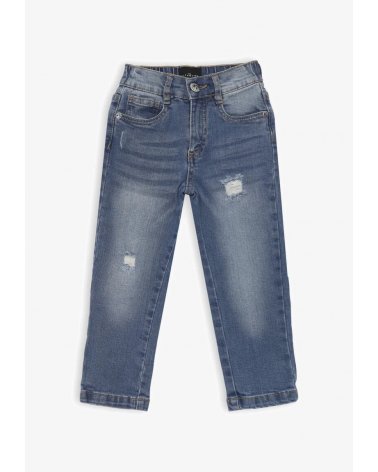 Jeans blue denim John Richmond neonato con rotture e scritta RICH retro