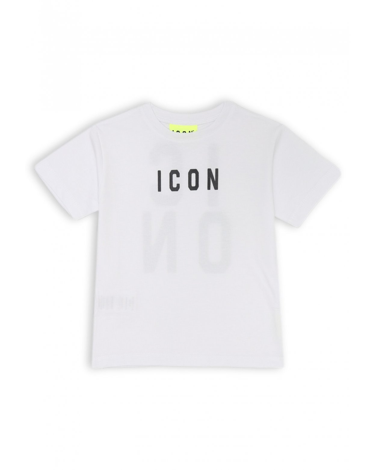 T-shirt bianca ICON neonato con stampa fronte e retro in cotone estivo