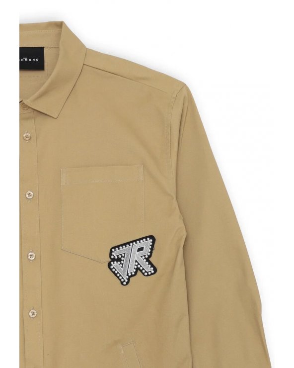 John Richmond Fill giacca bambino mezza stagione beige con patch logo