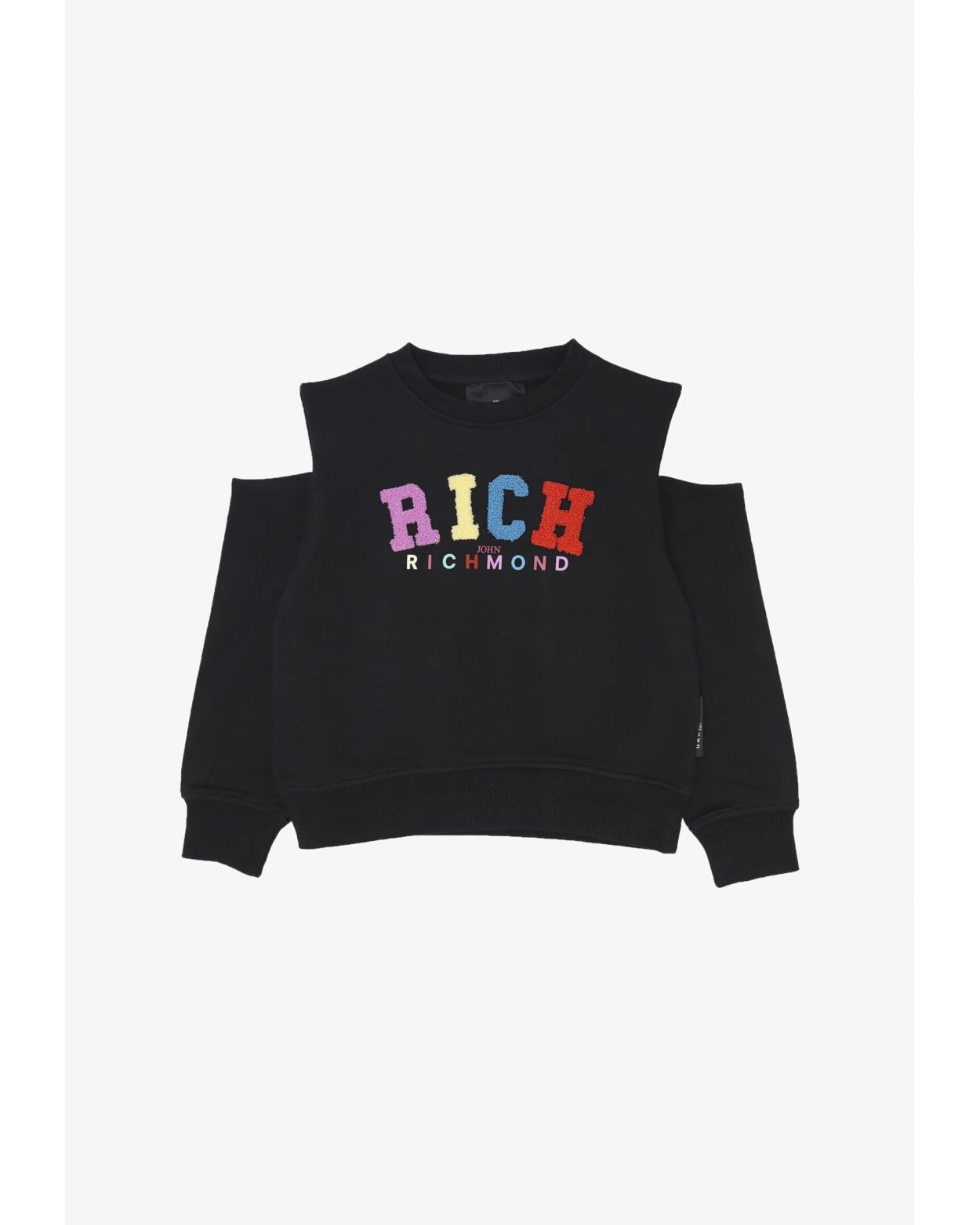 John Richmond Felpa Bambina Black 2-16 anni Logo Paillettes