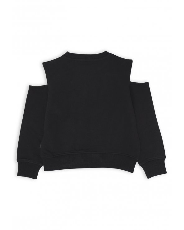John Richmond Felpa Bambina Black 2-16 anni Logo Paillettes