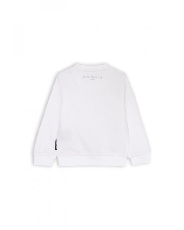 John Richmond Felpa Neonata Off White 3-36 mesi Logo Rosa