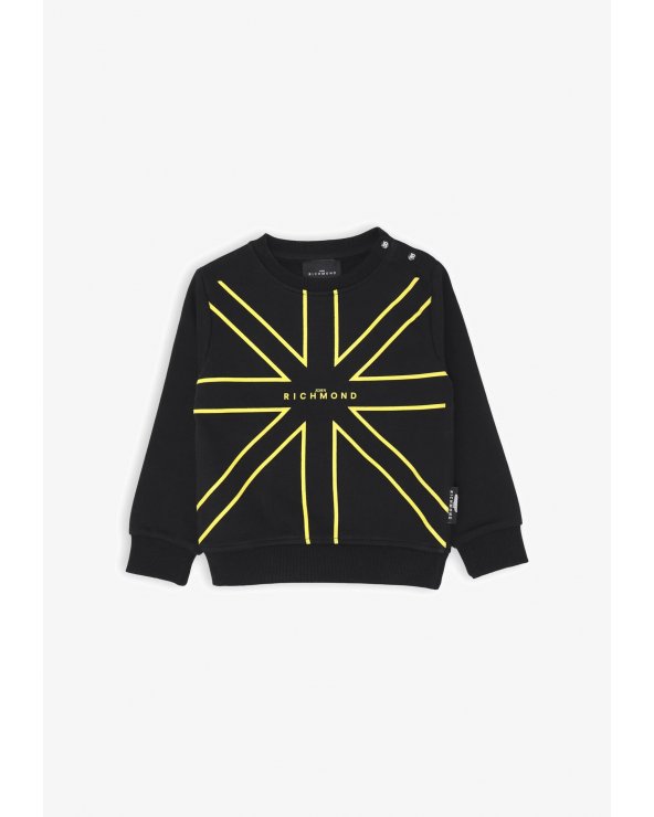 John Richmond Felpa Neonato Black 6-36 mesi Stampa Union Jack