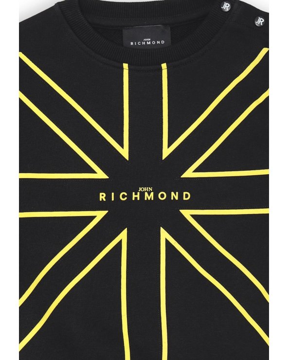 John Richmond Felpa Neonato Black 6-36 mesi Stampa Union Jack