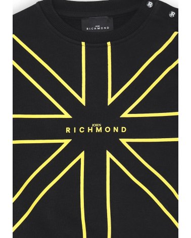 John Richmond Felpa Neonato Black 6-36 mesi Stampa Union Jack