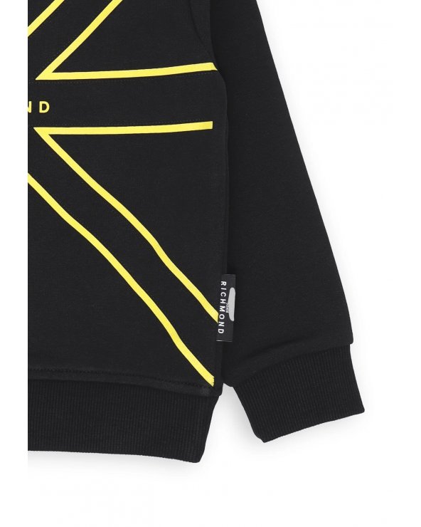 John Richmond Felpa Neonato Black 6-36 mesi Stampa Union Jack