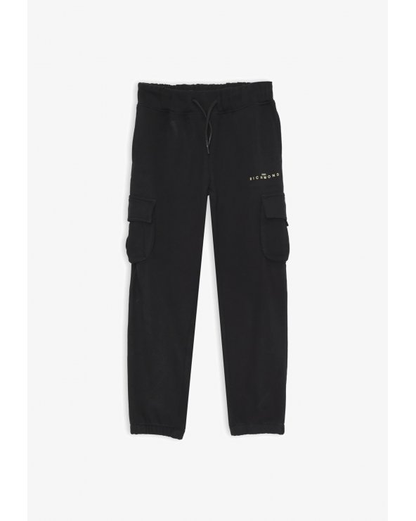 John Richmond Pantaloni Cargo Bambino Nero Primavera Tessuto Morbido
