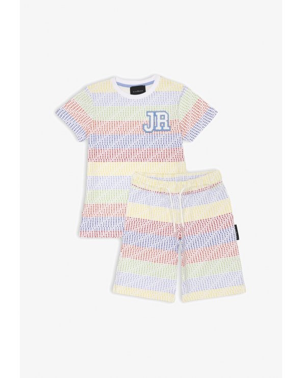 John Richmond Completo Set Bambino Off White Primavera Tessuto Cotone