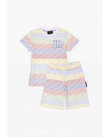 John Richmond Completo Set Bambino Off White Primavera Tessuto Cotone
