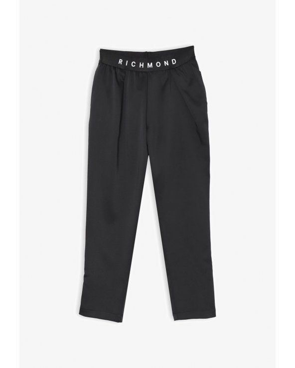 John Richmond Pantaloni Bambina Ragazza Nero Primavera Vita Elasticizzata