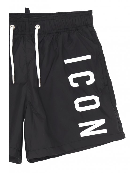 ICON costume bambino nero 8 16 anni logo bianco verticale estate