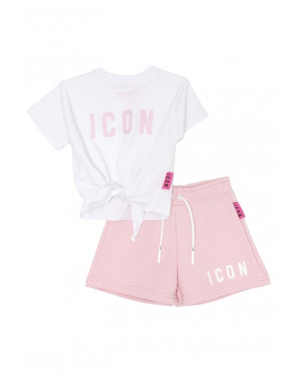 ICON completo bambina rosa chiaro 12 mesi 4 anni nodo frontale cotone