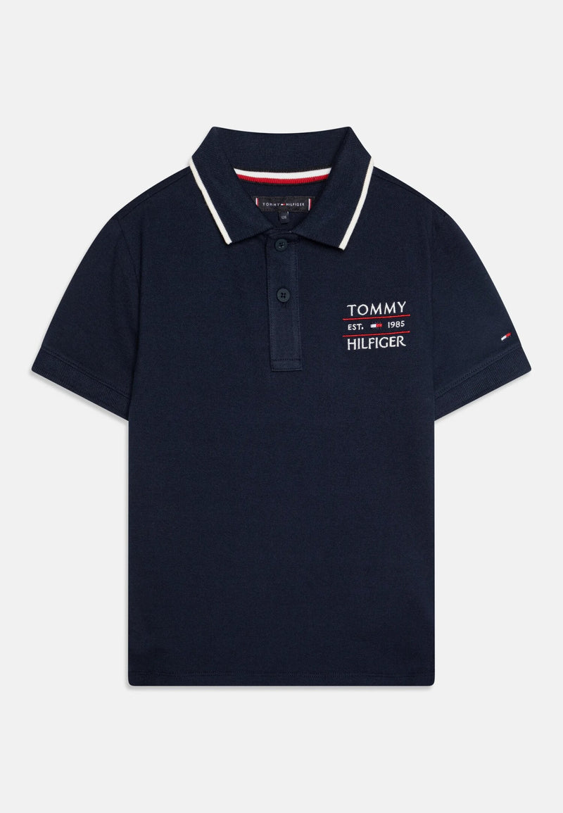 Tommy Hilfiger polo blu bambino cotone piqué logo estivo classica - BLU | CammarataMode