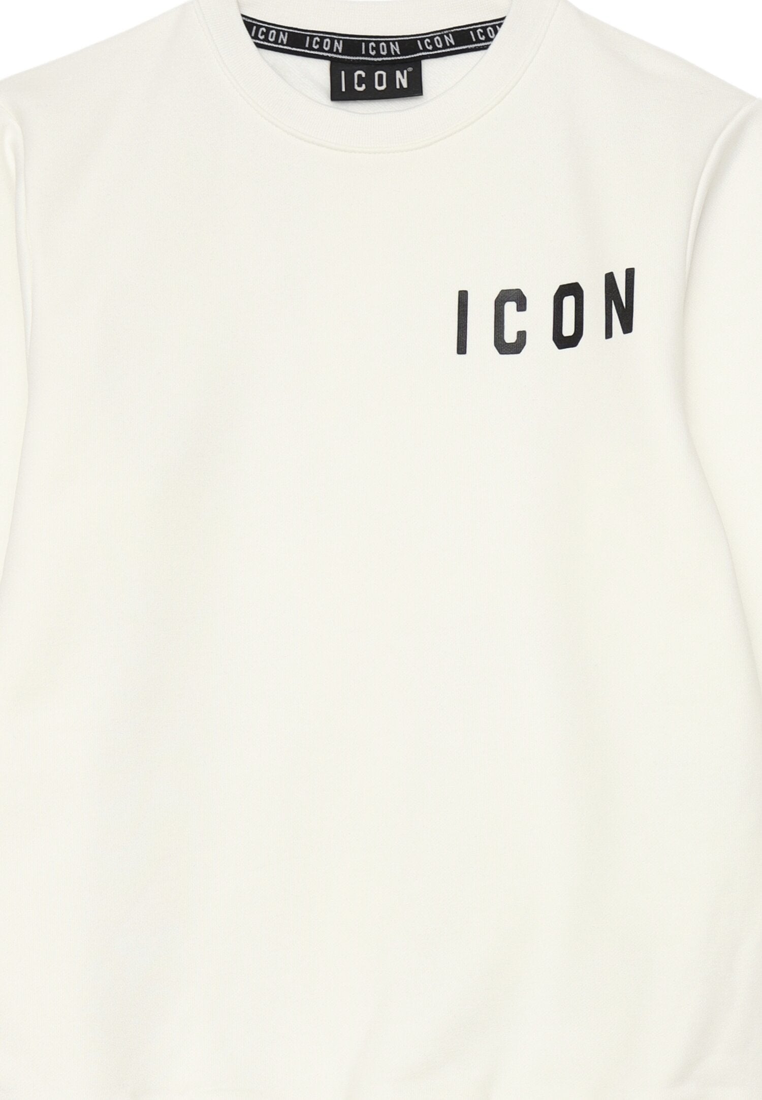 Icon Felpa Bianca Bambino In Cotone Girocollo | Autunnale AI25 | CammarataMode