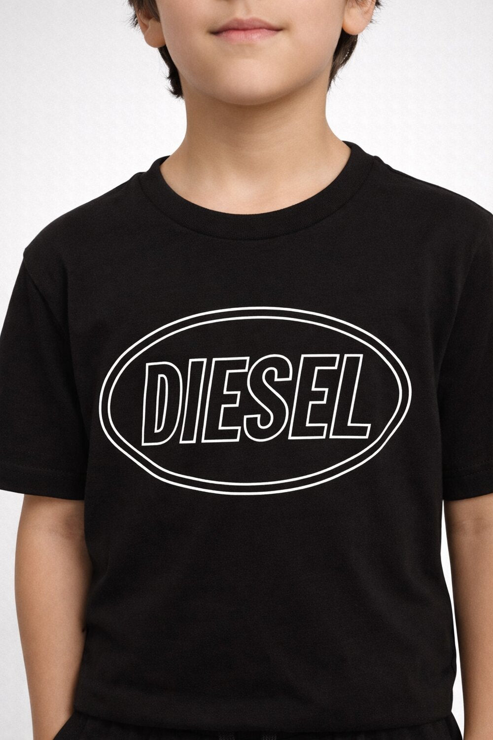 Diesel Tshirt Nera Bambino In Cotone Maniche Corte Sportivo PE26