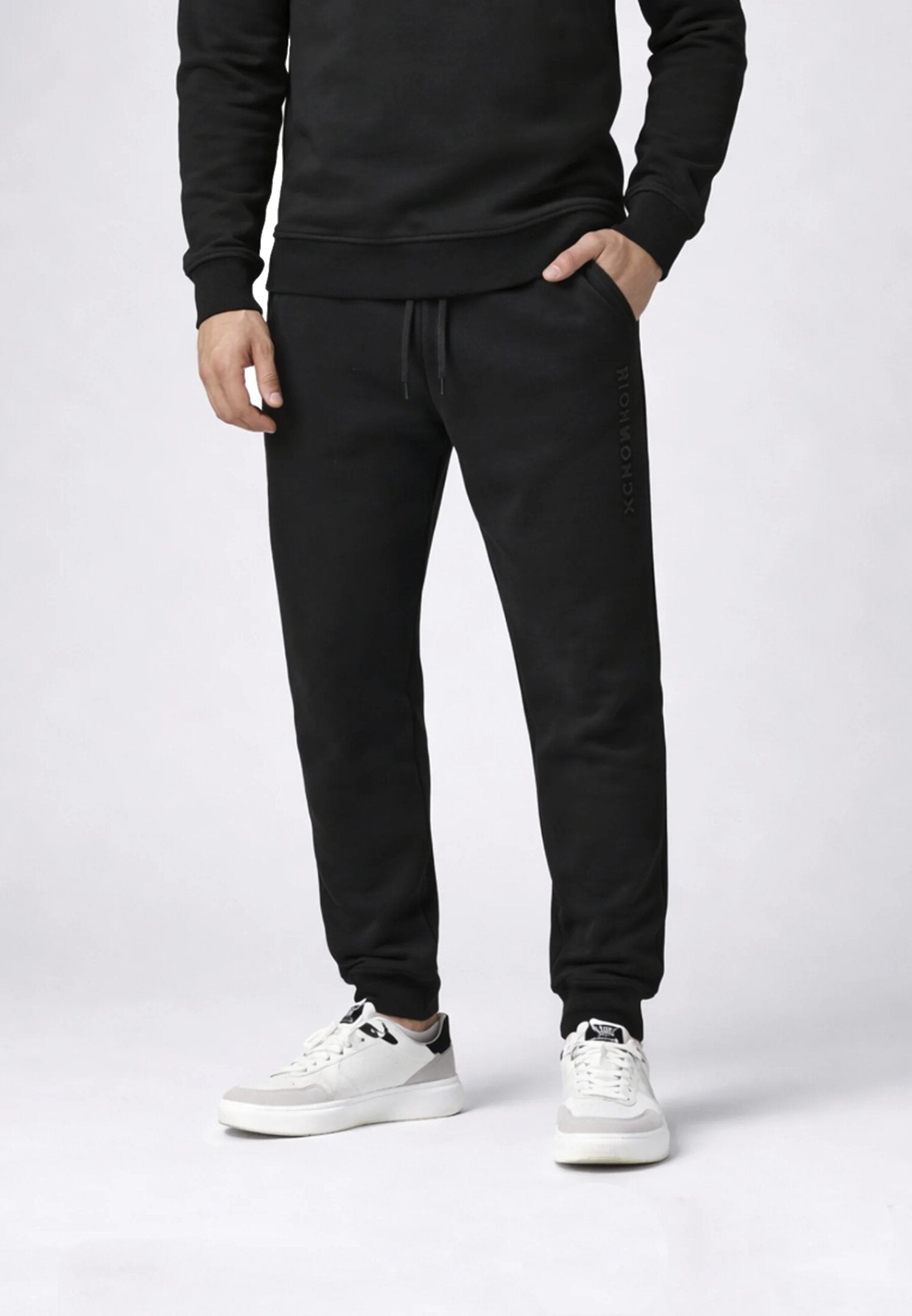 John Richmond Pantalone Tuta Uomo Nero Vita Regolabile UMP26008PA_