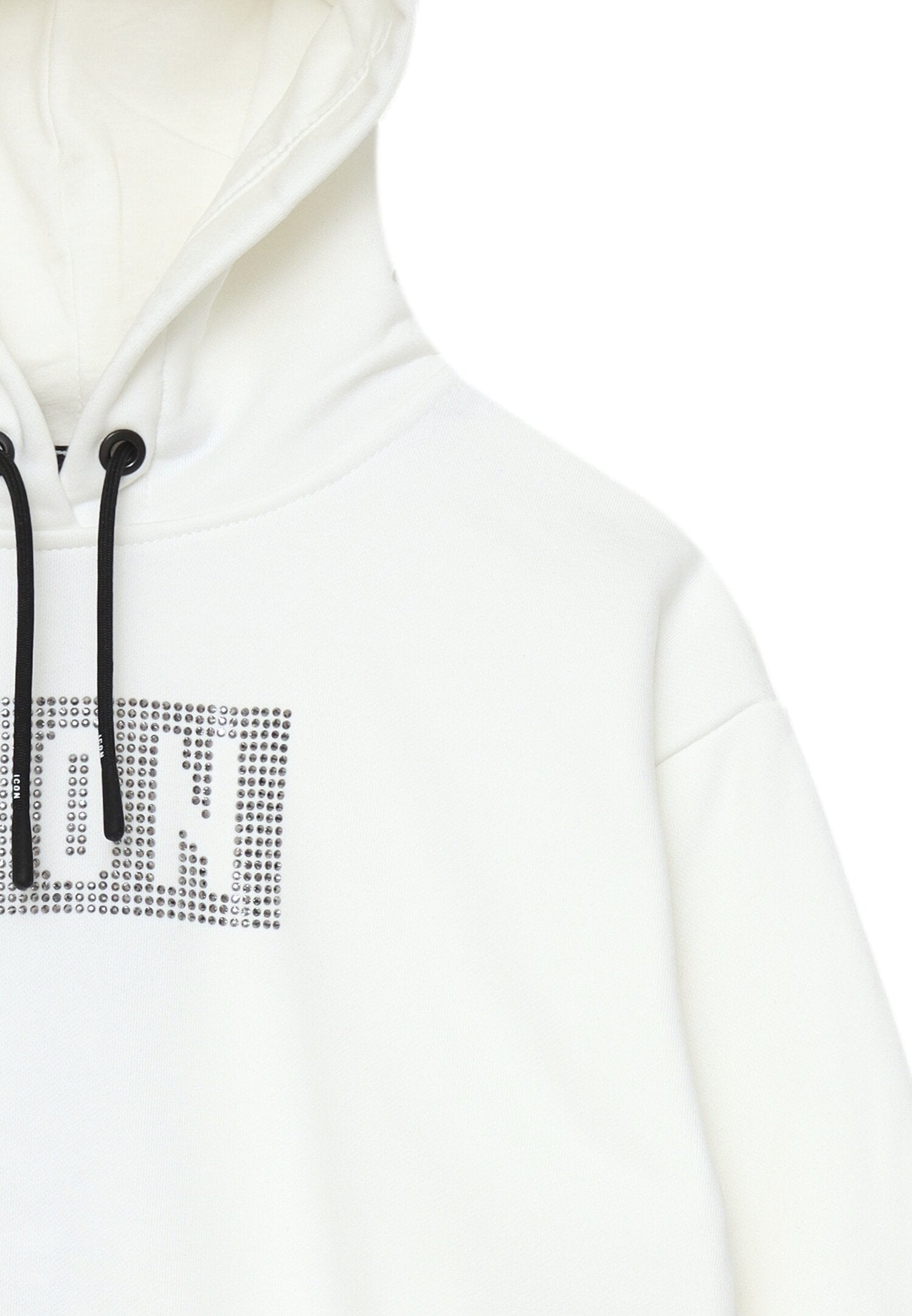 Icon Felpa Bianco Bambina In Cotone Con Cappuccio Sportivo AI25