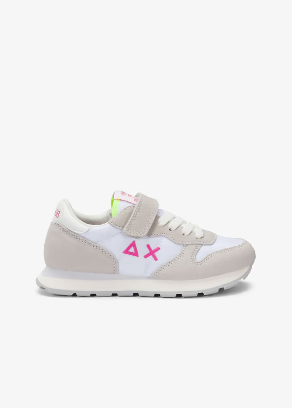 SUN68 Ally Solid Sneakers Bianche Fuxia Bambina con Strappo Z36401K