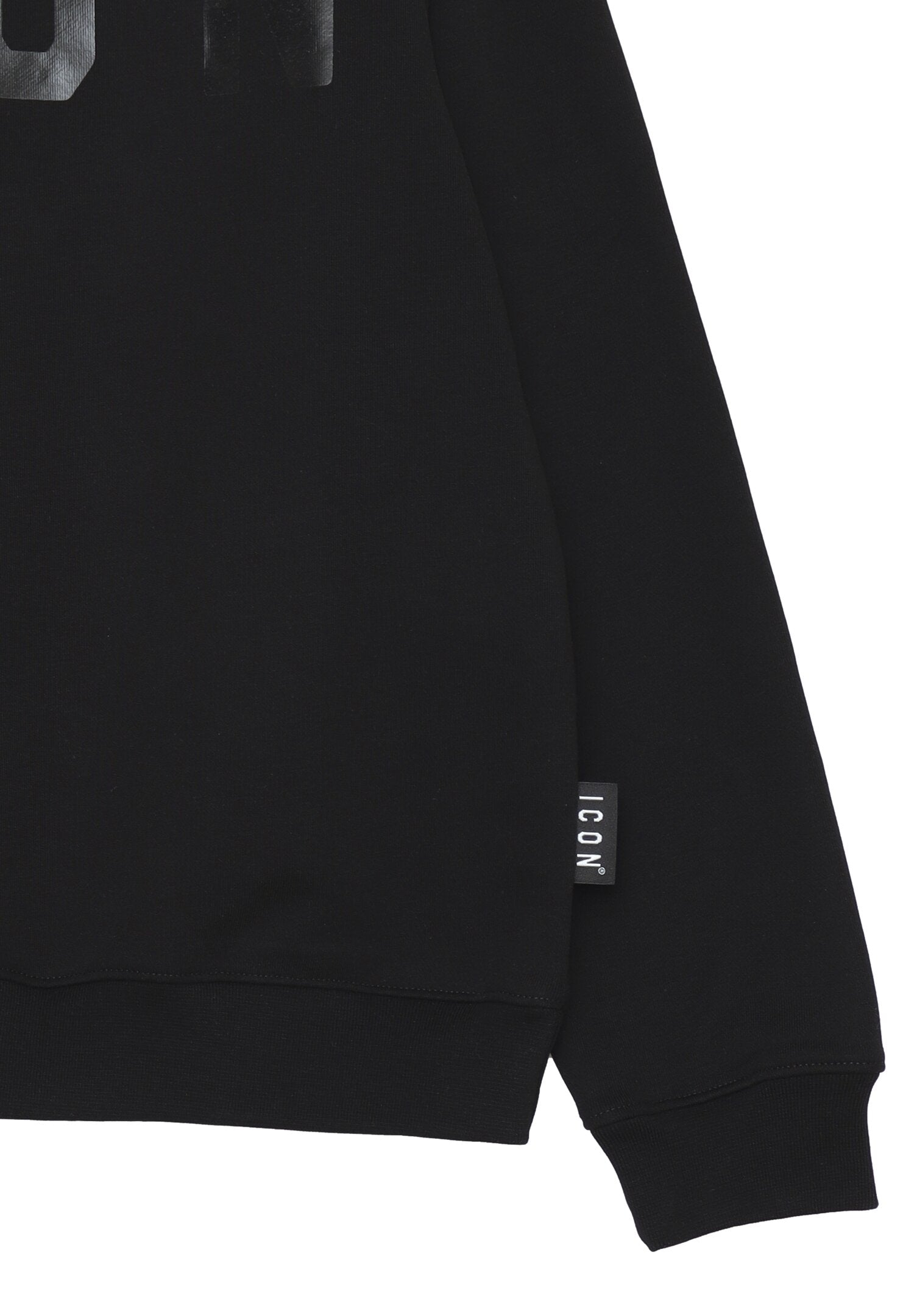 Icon Felpa Nero Bambino In Cotone Girocollo Sportivo AI25