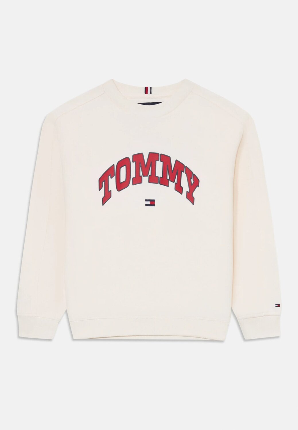 TOMMY HILFIGER – Felpa Varsity Print Bambino in Cotone – Avorio