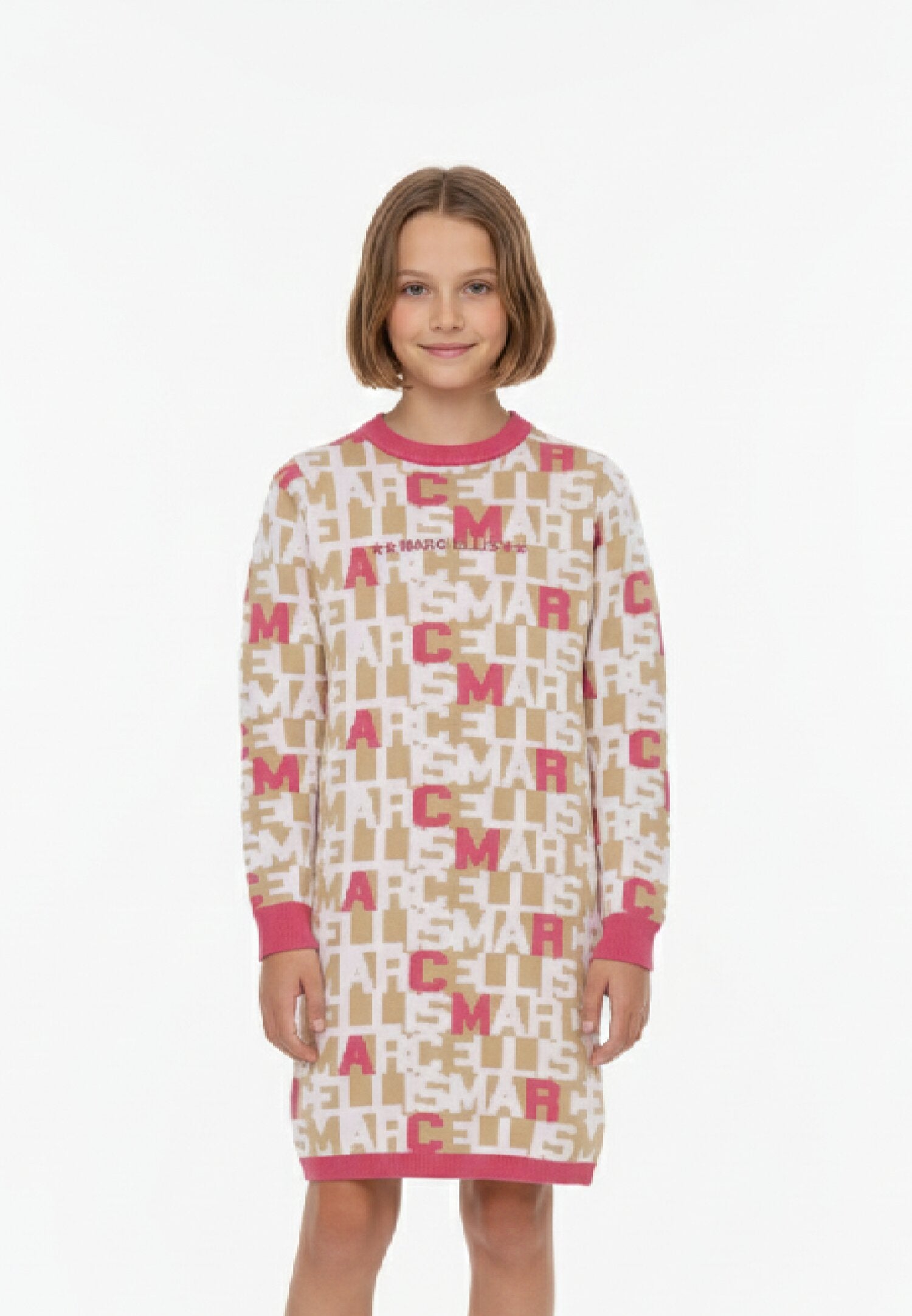 Marc Ellis Abito Rosa Bambina In Viscosa Girocollo Invernale AI25