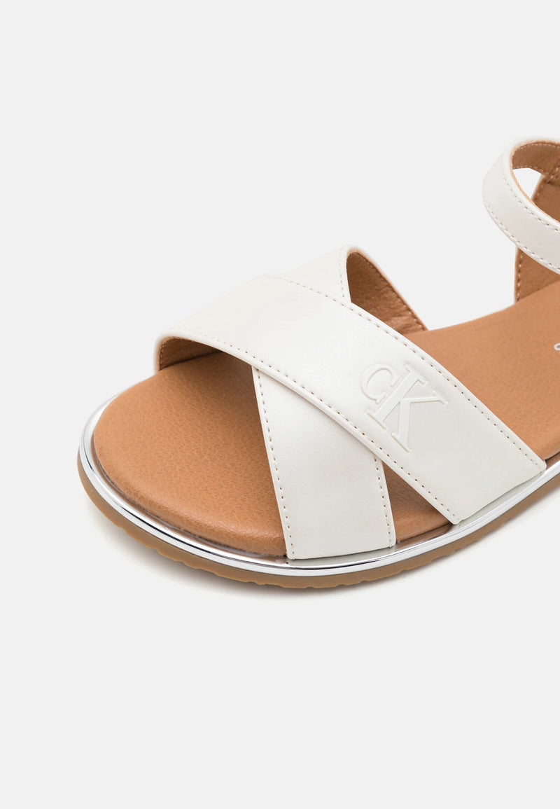 Calvin Klein Jeans Girls Spring Summer 2025 White Elegant Sandals - WHITE | CammarataMode