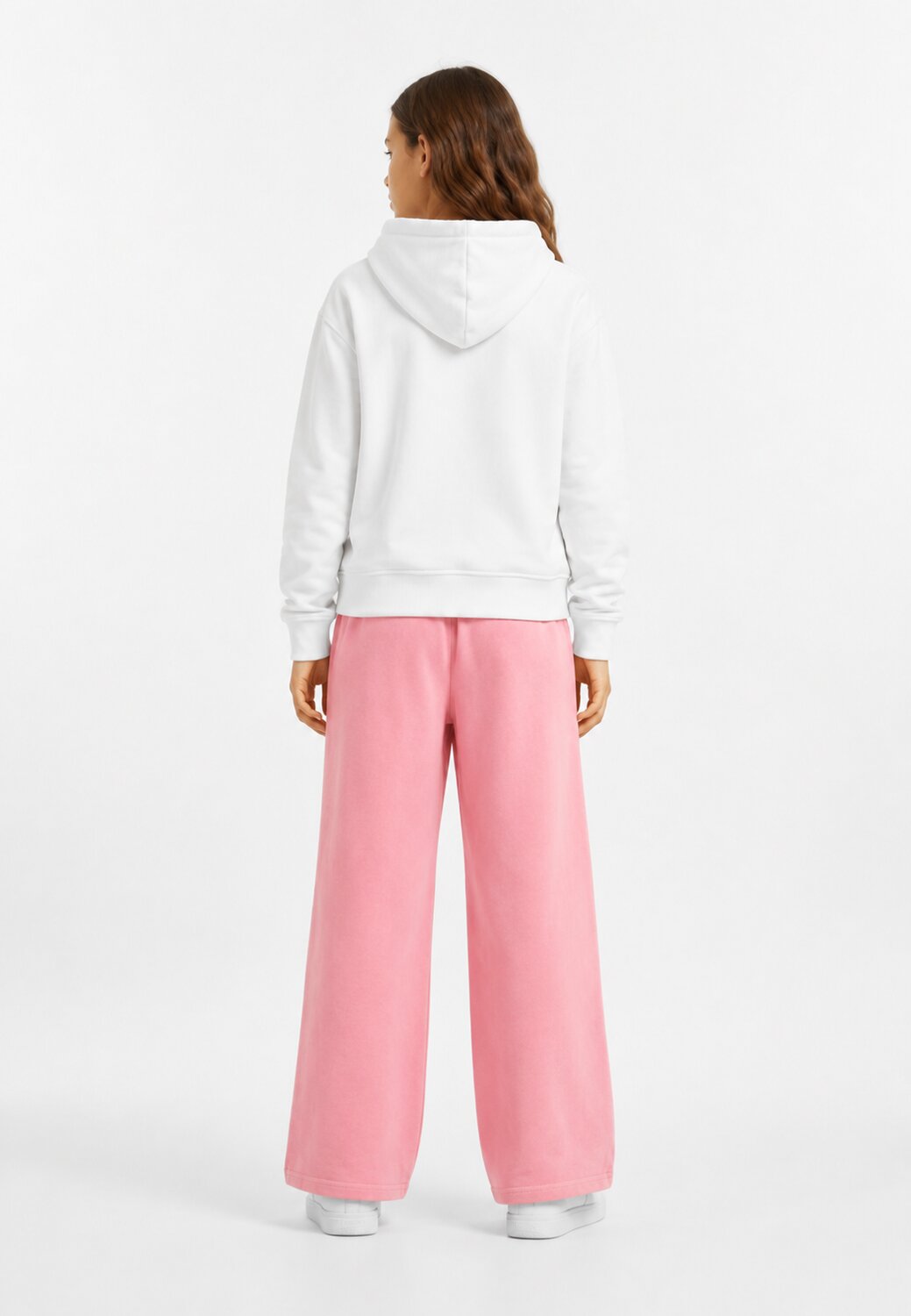 Calvin Klein Felpa Bianca Con Cappuccio e Logo Argento Bambina IG0IG03067YAF_