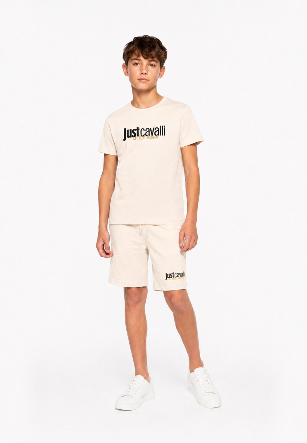 Just Cavalli Completo Panna Logato Bambino Maniche Corte - JBP26023CJ_