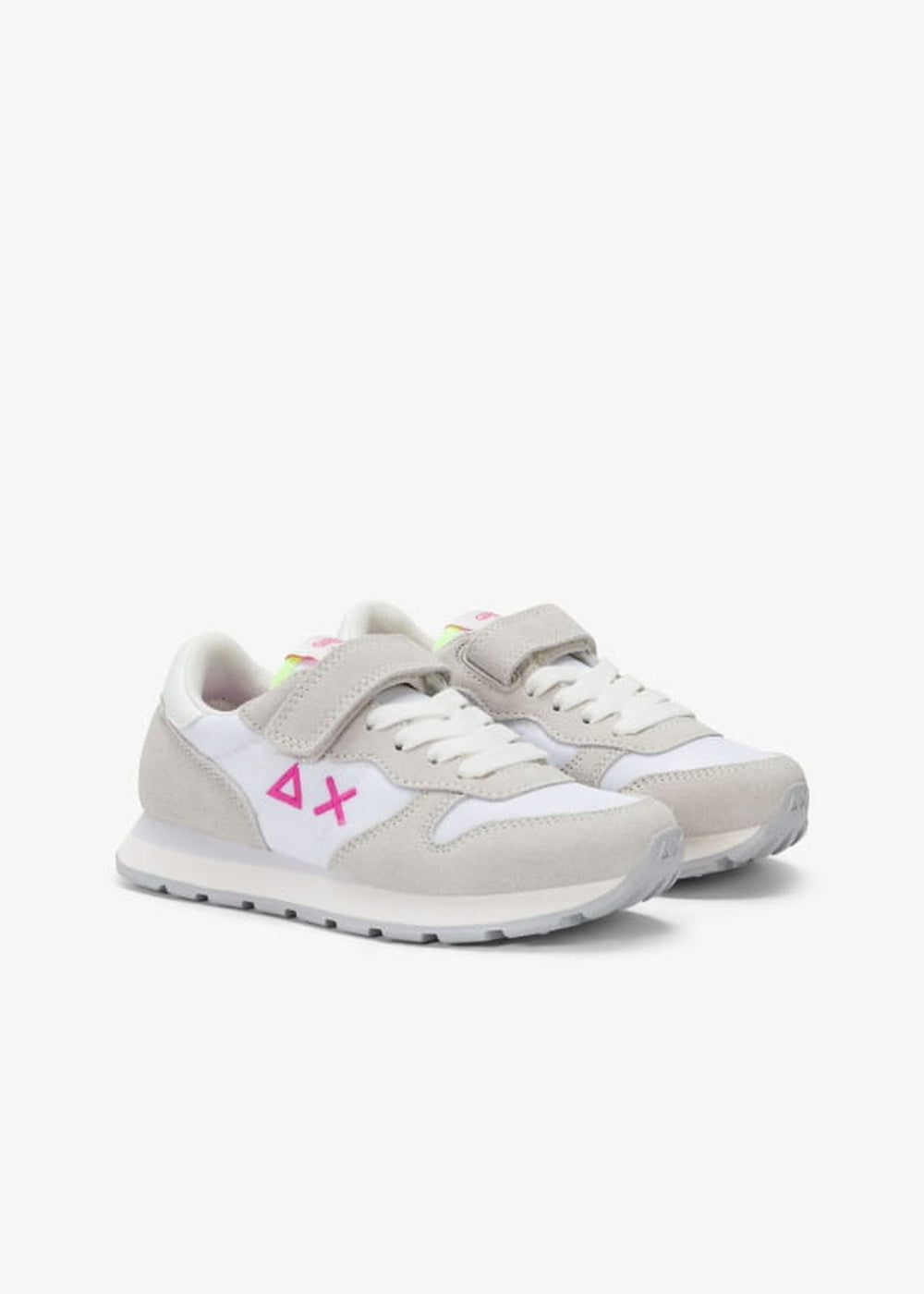 SUN68 Ally Solid Sneakers Bianche Fuxia Bambina con Strappo Z36401K