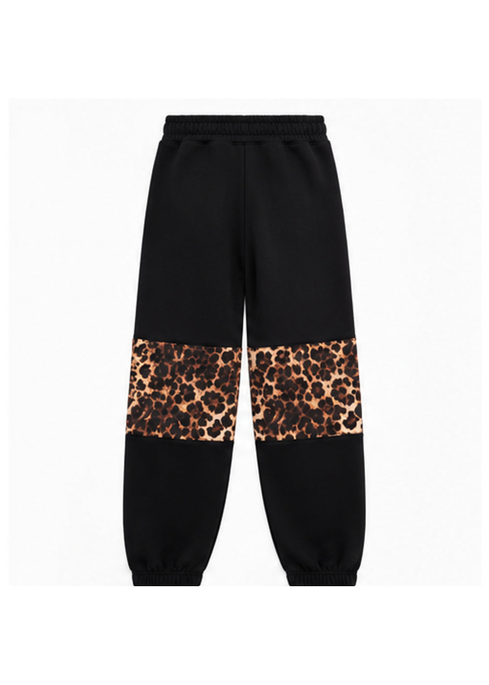 GCDS Pantaloni Neri Animalier Bambina in Cotone con Maxi Logo AI26Z0GJQI588F005