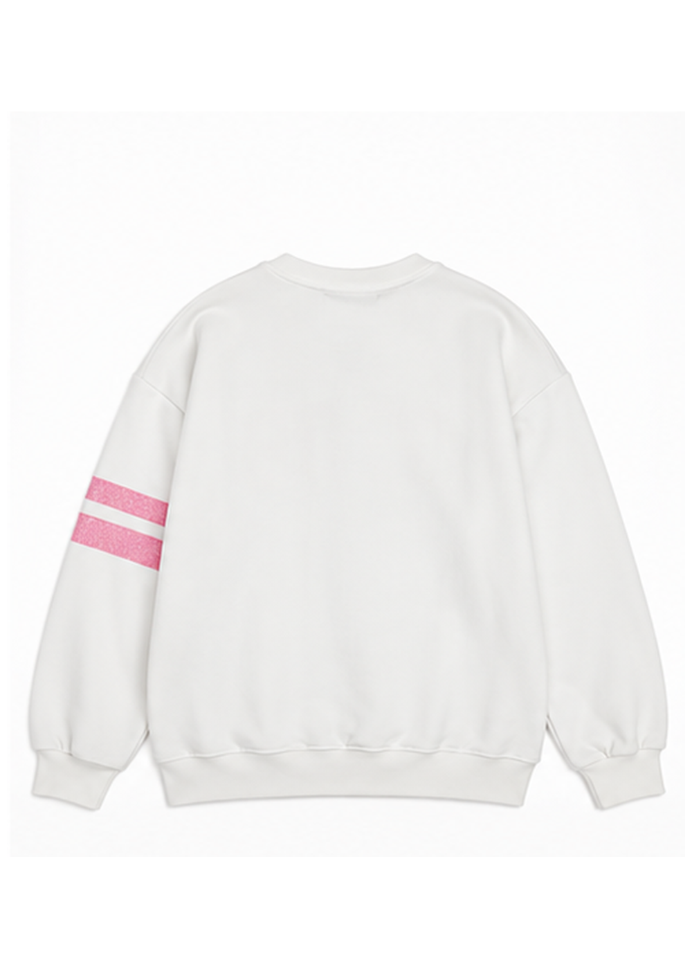 GCDS Felpa Bianca e Rosa Bambina in Cotone Maxi Logo AI26Z0GJQE591F004